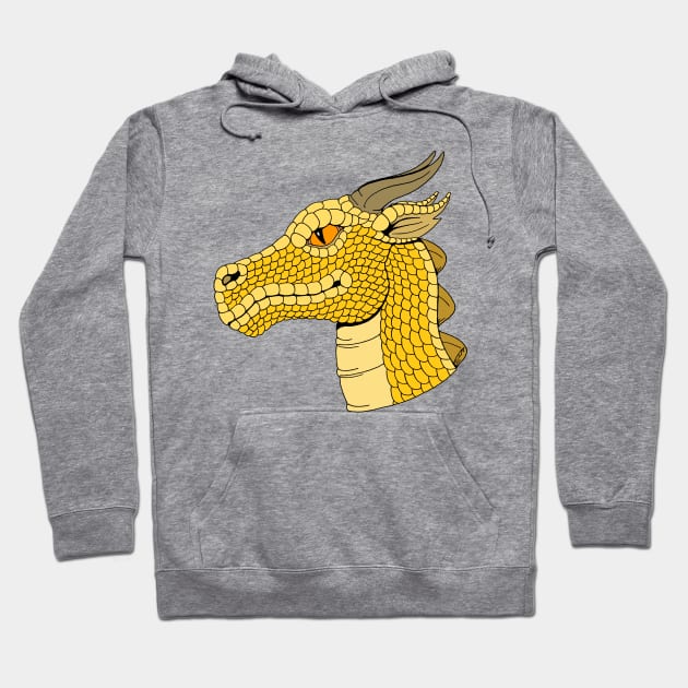 Gold Dragon Head in Profile Hoodie by AzureLionProductions